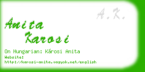 anita karosi business card